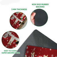 Snowflake Tree Holiday Welcome Mat, Corgi Christmas Doormat, Winter Dog Door Mat, Festive Front Porch Mat, Corgi Lover Xmas Present