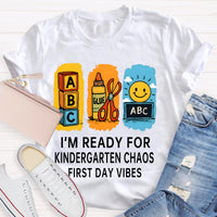 Personalized Grade I'm Ready For Kindergarten Chaos First Day Vines T-shirt