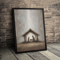 Impressionist Christian Holy Family Canvas Wall Art, Nativity Scene Canvas Print, Religious Christmas Decor, Holiday Home Faith Present