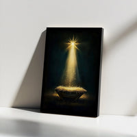 Star of Bethlehem Canvas Print, Nativity Scene Canvas Wall Art, Christian Christmas Holiday Wall Decor, Printable Religious Home Art Present