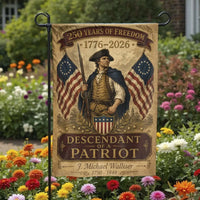 Patriotic Garden Flag | 250 Years of Freedom Revolutionary War Soldier Design | Double-Sided Weather-Resistant Polyester | Gift for History Enthusiast
