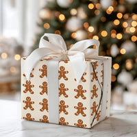 Holiday Cookie Gift Wrap, Gingerbread Man Wrapping Paper, Adorable Christmas Cookie Wrapping Paper, Whimsical Winter Holiday Wrapping Paper
