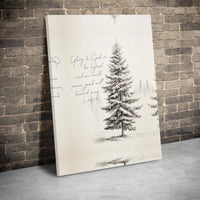Glory to God Pine Tree Canvas Print, Luke 2 14 Scripture Canvas Wall Art, Christian Christmas Wall Art, Bible Verse Canvas Home Decor