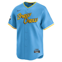 Milwaukee Brewers Jackson Chourio Powder Blue City Connect Limited Jersey