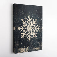 Distressed Winter Wonderland Canvas Print, Rustic Snowflake Wall Art, Farmhouse Holiday Wall Decor, Festive Christmas Season Art Canvas