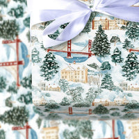 Golden Gate Bridge Gift Wrap, San Francisco Christmas Wrapping Paper, Snowy San Francisco Present Paper, California Holiday Wrapping Paper