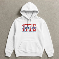 1776 America Hoodie | 250 Years of Freedom Patriotic Graphic Design | Soft Cotton-Polyester Blend | Gift for American History Enthusiast