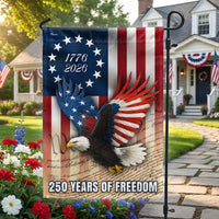 250 Years of Freedom Garden Flag | 1776-2026 Patriotic Eagle & We The People Design | Double-Sided Polyester | Americana Home Decor Gift