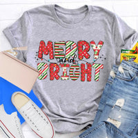 Festive Holiday Dots Graphic Tee, Merry and Bright Polka Dot Christmas T-Shirt, Adorable Xmas Season Shirt, Christmas Present for Women and Men