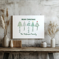 Custom Names Christmas Canvas Print, Family Christmas Tree Wall Art, Holiday Tree Canvas Poster, Xmas Home Canvas Decor Digital Download
