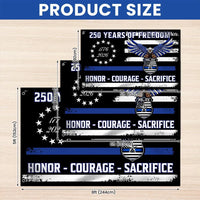 Thin Blue Line Police Flag 250 Years Freedom | Eagle & 1776-2026 Design | Double-Sided Polyester | Law Enforcement Support Gift
