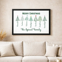 Custom Name Tree Canvas Art, Personalized Family Christmas Canvas, Holiday Family Tree Canvas Print, Winter Christmas Canvas Decor Present