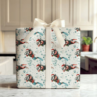 Nautical Ocean Holiday Gift Wrap Paper, Scuba Diving Santa Christmas Wrapping Paper, Scuba Diver Wrapping Paper, Xmas Gift Wrap for Divers