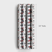 Winter Dog Gift Wrap Roll, Siberian Husky Christmas Wrapping Paper, Adorable Puppy Holiday Wrapping Paper, Husky Pet Lover Christmas Gift Wrap