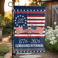 Semiquincentennial Garden Flag 1776-2026 | 250 Years American Independence Patriotic Banner | Durable Weather-Resistant Polyester | Memorial Day Celebration Decor