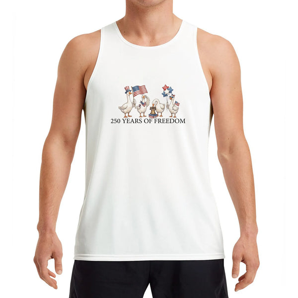 USA 250th Anniversary Goose Tank Top | 250 Years of Freedom Patriotic Art | Soft Breathable Unisex Cotton | Gift for Americana Collectors