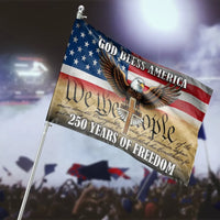 Patriotic Eagle House Flag | 250 Years of Freedom We The People Design | Weather Resistant Polyester | Christian Patriot Home Decor Gift