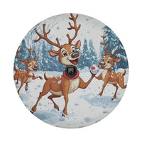 Snowball Fight Winter Tire Cover, Reindeer Games Spare Tire Cover, Adorable Reindeer Wheel Cover, Christmas SUV Tire Cover, Holiday Auto Decor