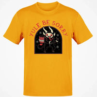 Humorous Dark Christmas Graphic Tee, Yule Be Sorry Krampus T-Shirt, Holiday Folklore Monster Shirt, Spooky Winter Season Present