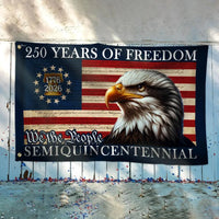 250 Years of Freedom American Flag | Semiquincentennial 2026 Eagle Design | Double-Sided Polyester House Flag | Patriotic Gift