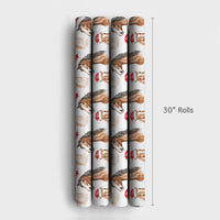 Equestrian Santa Hat Gift Wrap, Horse Christmas Wrapping Paper, Watercolor Horse Wrapping Paper, Holiday Horse Gift Wrapping Paper