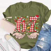 Candy Cane Snowflakes Christmas T-Shirt, Six to Seven Santa Hat Shirt, Festive Holiday Graphic Tee, Winter Xmas Shirt, Christmas Family Present