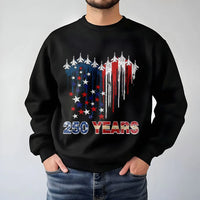 250 Years 1776-2026 Independence Sweatshirt | Patriotic Fighter Jet Graphic | Premium Cotton Blend | USA Semiquincentennial Gift for Men and Women