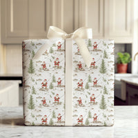 Rustic Snowy Angler Gift Wrap, Winter Fishing Santa Wrapping Paper, Christmas Outdoorsman Wrapping Paper, Fisherman Present