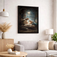 Holy Family Nativity Canvas Wall Art, Nativity Scene Canvas Print, Christmas Nativity Canvas Art, Religious Manger Wall Decor, Faith Present