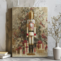 Christmas Soldier Canvas Print, Vintage Nutcracker Canvas Wall Art, Holiday Nutcracker Canvas Decor, Winter Festive Home Wall Art Canvas