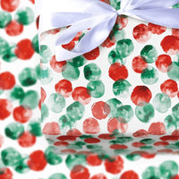 Red Green Gift Wrap, Watercolor Polka Dot Wrapping Paper, Modern Dot Wrapping Paper, Adorable Holiday Gift Wrap, Christmas Wrapping Paper