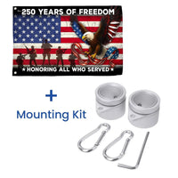 250 Years of Freedom American Flag | Patriotic Eagle Veterans Tribute | UV-Resistant Polyester House Flag | Commemorative Military Gift