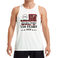 We The People US 250 Years Tank Top | Distressed American Flag 1776 2026 Graphic | Soft Lightweight Breathable Premium Fabric | Patriotic Gift for Men & Women
