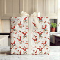 Sports Santa Claus Holiday Gift Wrap, Volleyball Santa Wrapping Paper, Humorous Athletic Santa Christmas Paper, Volleyball Player Present Wrap