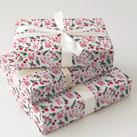 Watercolor Holly Farm Animal Gift Wrap, Christmas Pig Wrapping Paper, Holiday Pig Ornament Wrapping Paper, Adorable Botanical Pig Gift Wrap