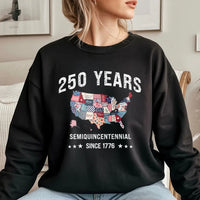 USA 250 Years Sweatshirt | Semiquincentennial Since 1776 Vintage Map Design | Soft Cotton Polyester Blend | Gift for American History Lovers