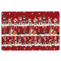 Snowflake Xmas Tree Welcome Mat, Schnauzer Christmas Doormat, Winter Holiday Dog Door Mat, Schnauzer Entry Rug, Dog Mom Xmas Present