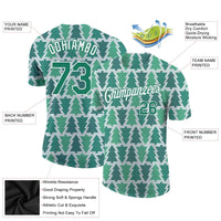 Xmas Holiday Pattern Shirt, Christmas Tree Performance T-Shirt, Custom Christmas Sports Tee, Personalized Name and Number Athletic Shirt