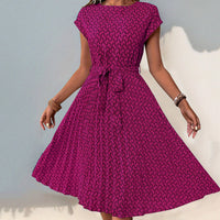 Printed Pleated Dress