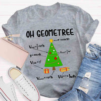 Oh Geometree Christmas Tree Funny Geometry Xmas Math T-Shirt