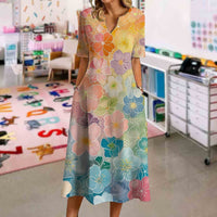 Bohemian Gradient Floral Dress