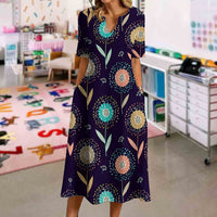 Summer Simple Dandelion Print Dress