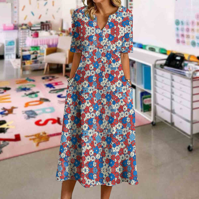 Women Boho Floral Dress