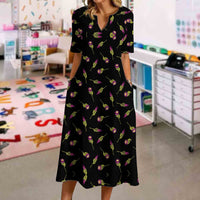 Elegant Black Floral Dress