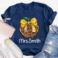 Personalized Name Leopard Apple T-shirt