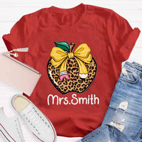Personalized Name Leopard Apple T-shirt