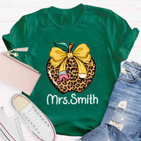 Personalized Name Leopard Apple T-shirt