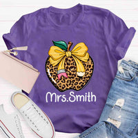 Personalized Name Leopard Apple T-shirt