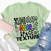 Valae Line Shape Form Space Texture T-shirt