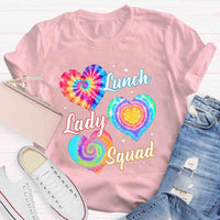 Lunch Lady Squad Colorful Peach Heart T-shirt